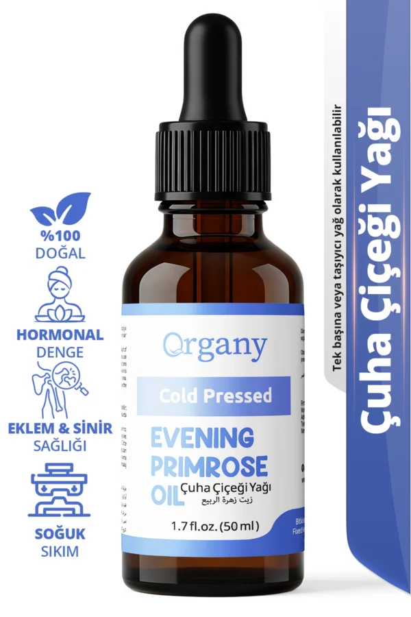 Soğuk Sıkım Çuha Çiçeği Yağı %100 Doğal Hassas ve Kuru Cilt Bakım Yağı Evening Primrose Oil 50 ml