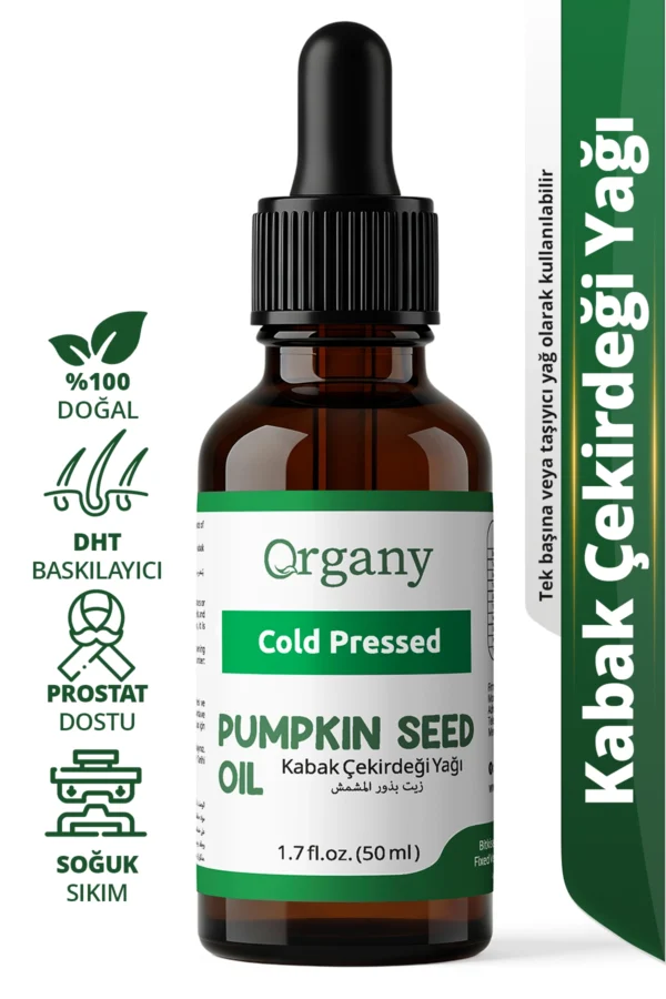 Soğuk Sıkım Kabak Çekirdeği Yağı %100 Doğal Saç Derisi ve Cilt Bakım Yağı Pumpkin Seed Oil 50 ml