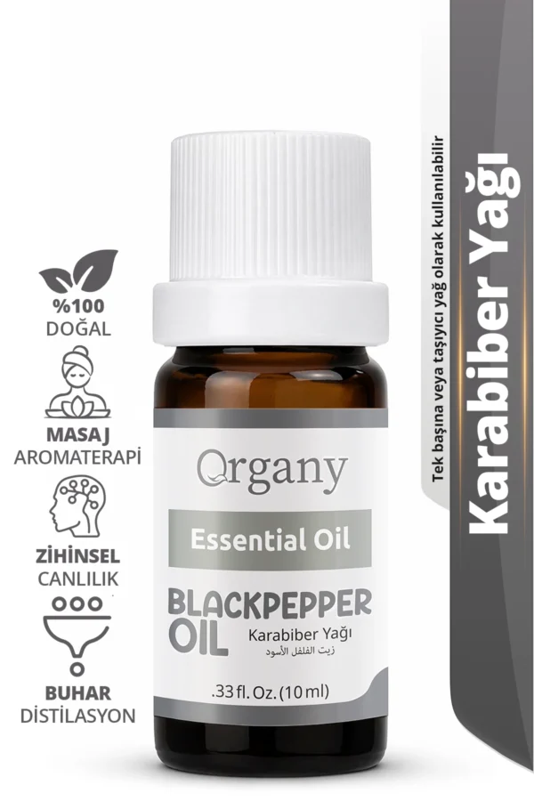 Doğal Karabiber Yağı %100 Doğal Spor Sonrası Masaj Yağı Black Pepper Essential Oil 10 ml