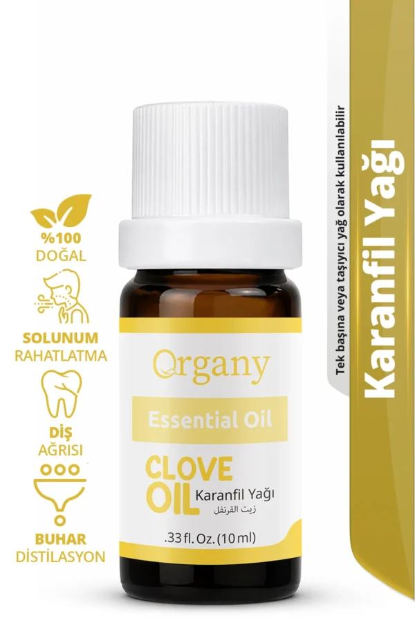 Diş Bakımı İçin Karanfil Yağı %100 Doğal Ağız Bakım ve Ferahlatıcı Koku Yağı Clove Essential Oil 10 ml