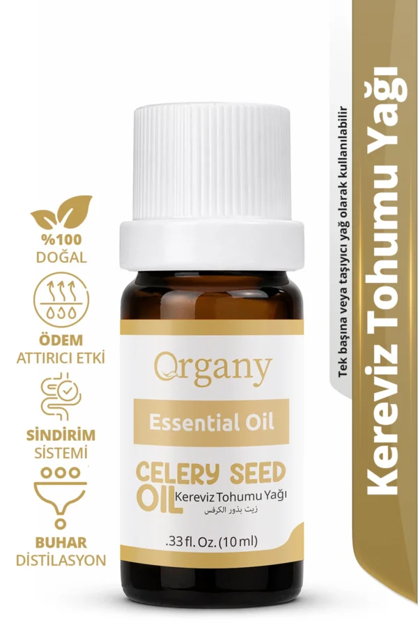 Ödem Atıcı Kereviz Tohumu Yağı %100 Doğal Vücut Bakım Masaj Yağı Celery Seed Essential Oil 10 ml