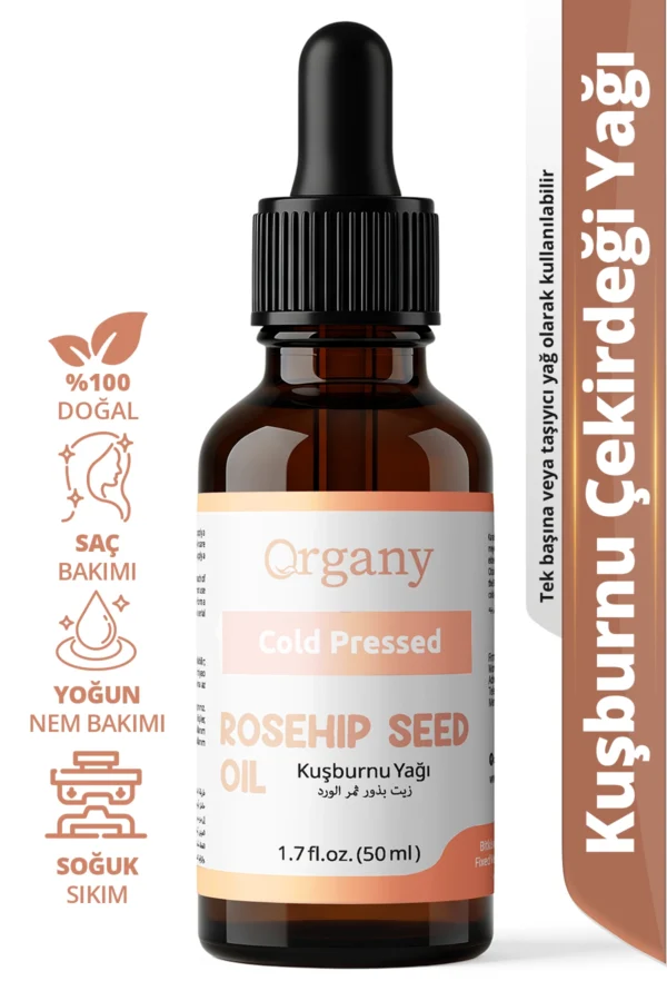 Soğuk Sıkım Kuşburnu Yağı %100 Doğal Leke ve Yaşlanma Karşıtı Cilt Bakım Yağı Rosehip Seed Oil 50 ml
