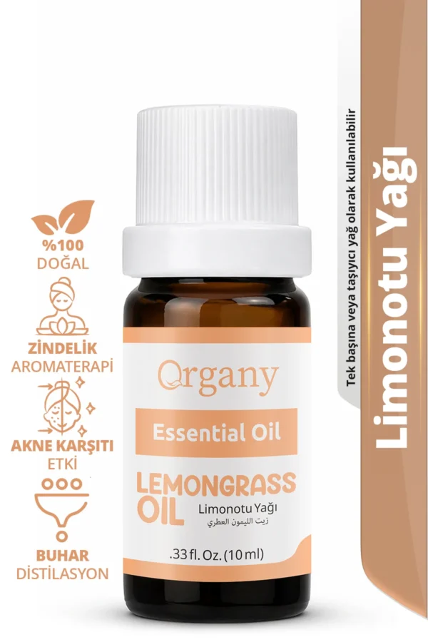 Stres ve Kaygı Azaltıcı Limonotu Yağı %100 Doğal Ferahlatıcı Aromaterapi Yağı Lemongrass Essential Oil 10 ml