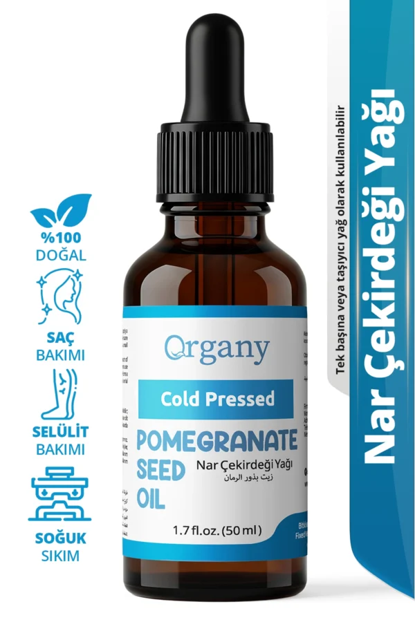 Soğuk Sıkım Nar Çekirdeği Yağı %100 Doğal Olgun ve Kuru Cilt Bakım Yağı Pomegranate Seed Oil 50 ml