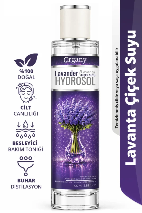 Cilde Canlılık Veren Lavanta Suyu %100 Doğal Besleyici Yüz ve Cilt Bakım Toniği Lavender  Hidrosol 100 ml
