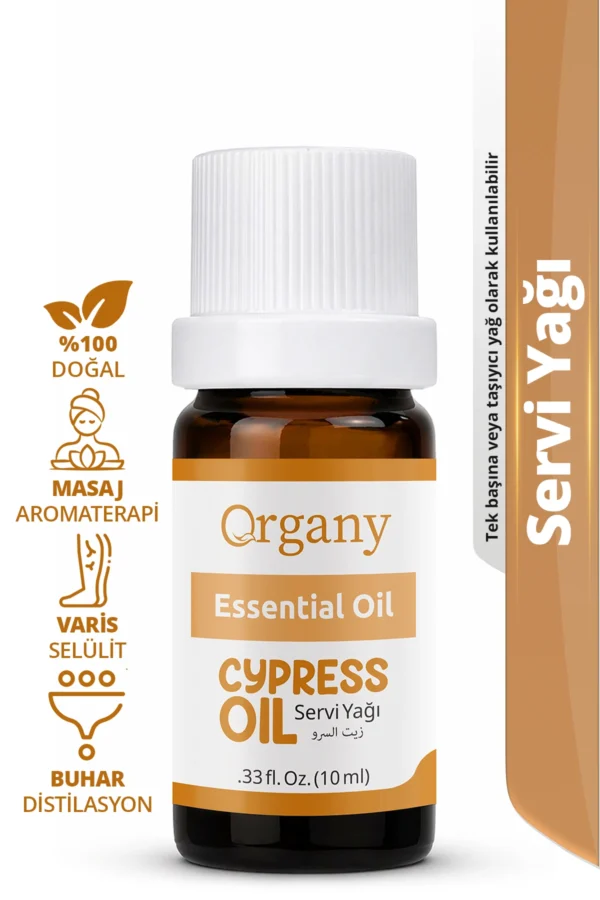 Kas Krampları İçin Servi Yağı %100 Doğal Masaj ve Vücut Bakım Yağı Cypress Essential Oil 10 ml