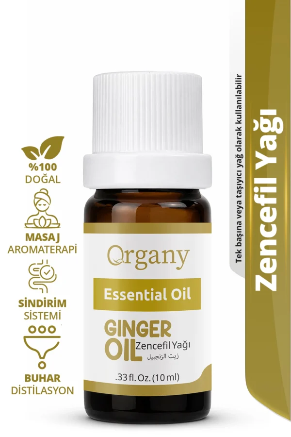 Isıtıcı Etkili Zencefil Yağı %100 Doğal Sıcak Baharatlı Masaj Yağı Ginger Essential Oil 10 ml